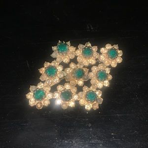 Emerald brooch vintage